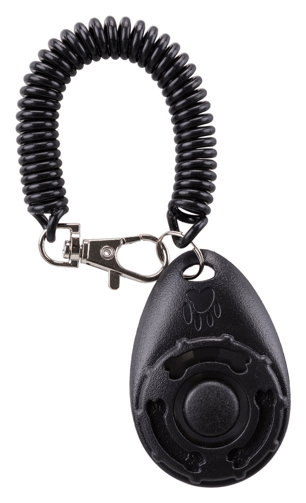 Trixie Sporting Clicker med ensartet klikkelyd. Kommer med praktisk håndleddsstropp og karabinkrok som gjør at du kan feste klikkeren rundt håndleddet eller på belte eller ryggsekken. 