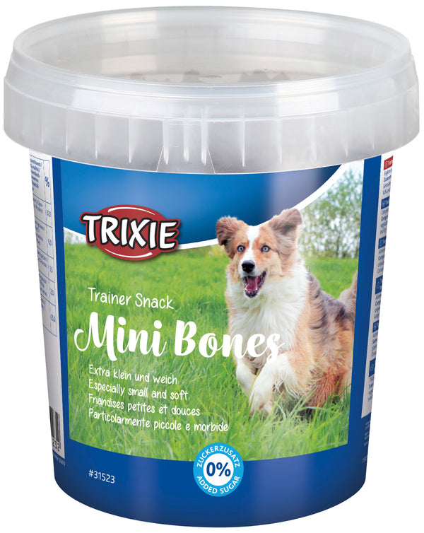 Trixie Soft Snack Trainer Snack er godbiter egner seg spesielt godt som belønning ved trening av hund. Godbitene er små, myke og laget med kylling, lam og storfe. Kommer i praktisk bøtte med lokk. Uten tilsatt sukker.